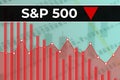 Moscow, Russia Ã¢â¬â September 12, 2021: American financial market index S and P 500 ticker SPX on blue finance background from